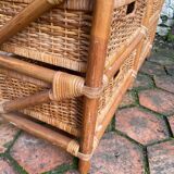 Vintage rattan chest of drawers