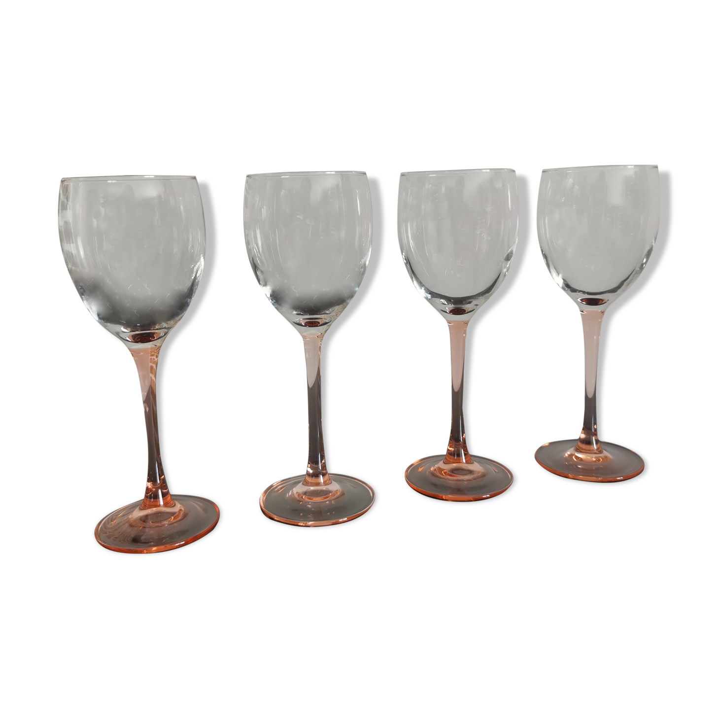 Luminarc pink feet wine glasses