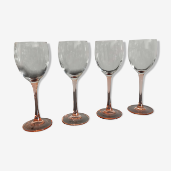 Luminarc pink feet wine glasses