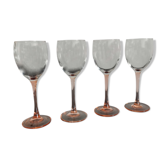 Luminarc pink feet wine glasses