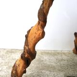 Brutalist tripod wooden side table, 1950s