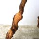 Brutalist tripod wooden side table, 1950s