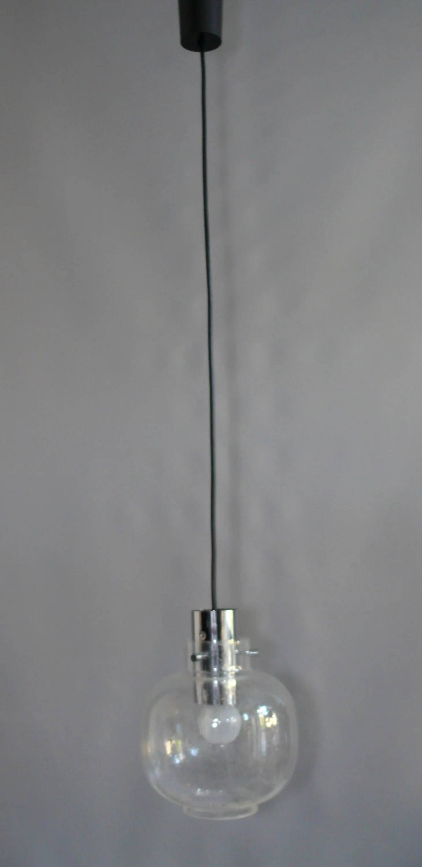 Glass pendant lamp from the 1960s, Glashütte Limburg, vintage