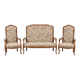 Salon style Louis XV complet en bois massif – Canapé + 2 fauteuils - très bon état