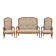 Salon style Louis XV complet en bois massif – Canapé + 2 fauteuils - très bon état