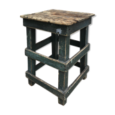 Ancien tabouret d’atelier vert
