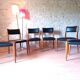 6 chaises scandinave teck et skaï vintage 1960