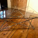 Glass and chrome coffee table