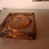 Cendrier , vide poche en verre souffle vintage 70's