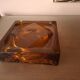 Ashtray, blown glass pocket emptying tray vintage 70's