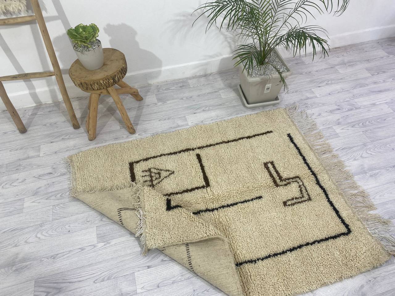 Handmade wool Berber rug 200 X 100 CM