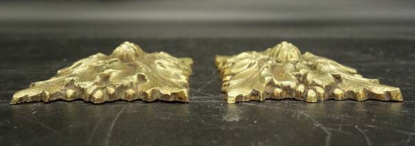 Pair of Louis XVI style ornaments from the 19th century - gilded bronze