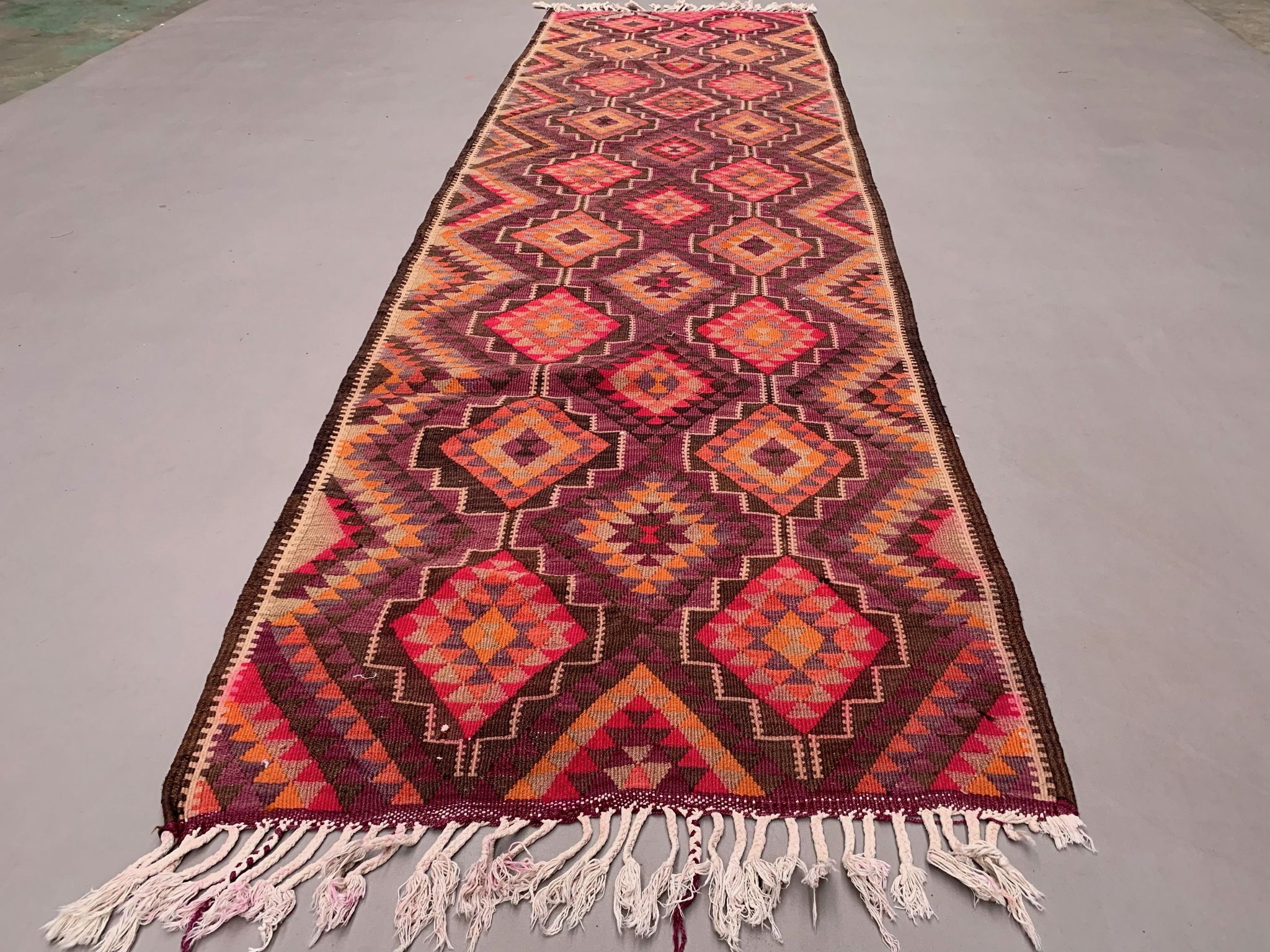 Old turkish kilim runner 360x107 cm