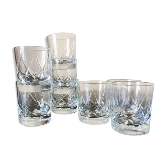 Lot de 8 verres à liqueur en cristal