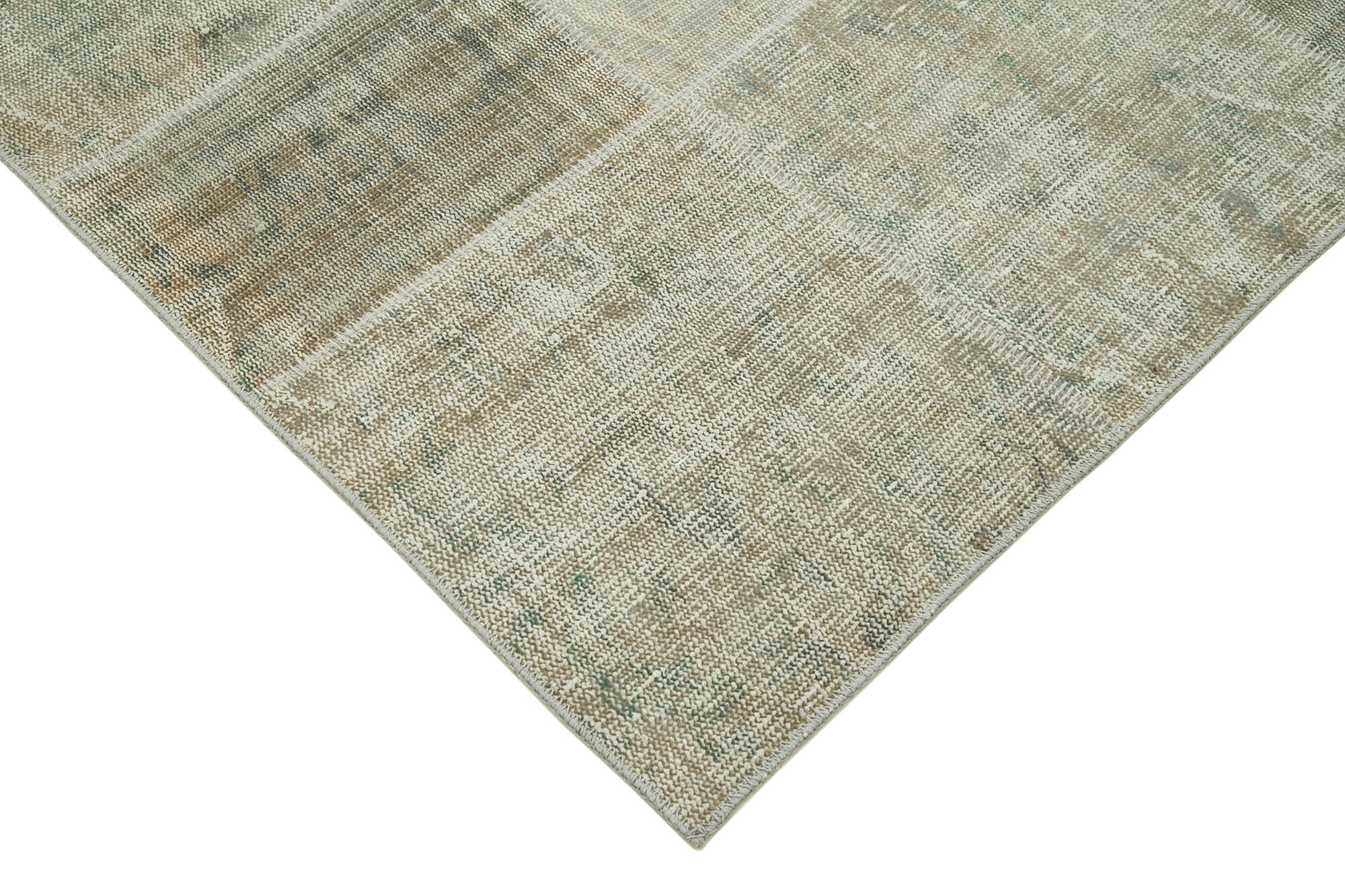 Hand-knotted anatolian contemporary 171 cm x 240 cm beige patchwork carpet