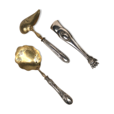 Ensemble de trois couverts de service métal argenté