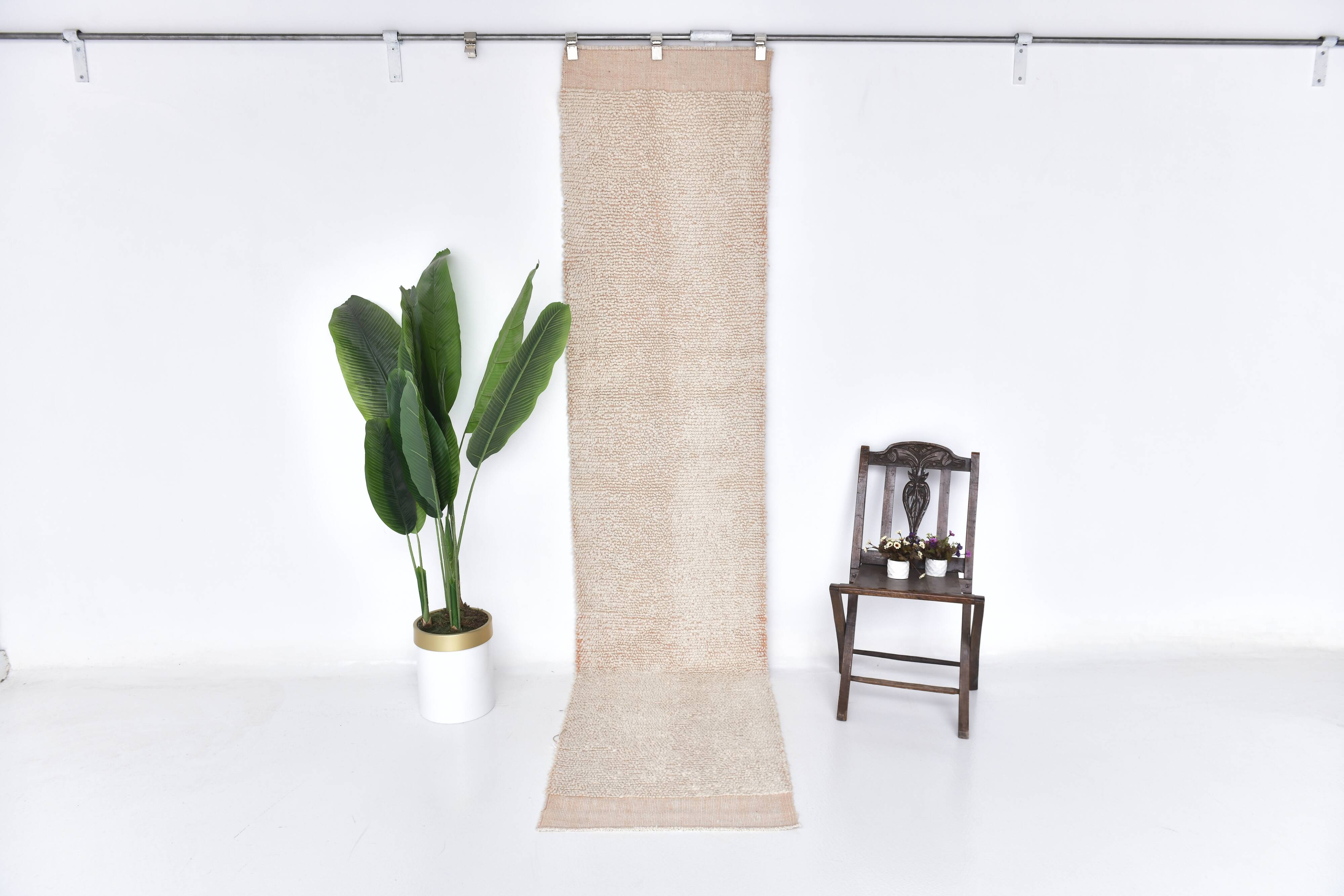 2x10 Apricot White Turkish Vintage Runner Rug 69x305Cm SK 242888