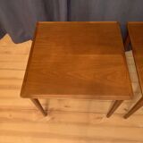 Pair of mahogany side tables, Denmark, 1950s.