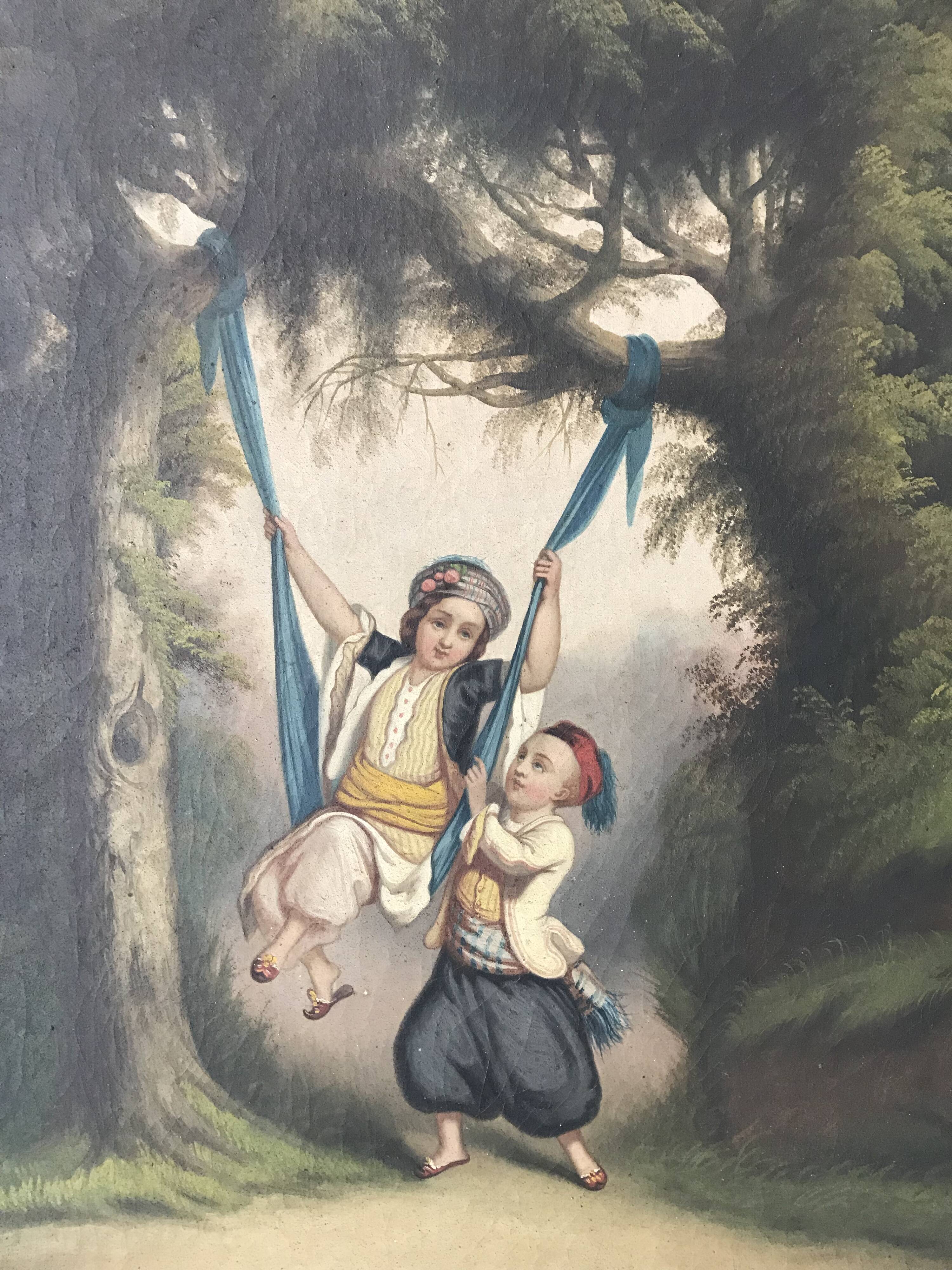 Miroir trumeau 19ème siècle jeu d'enfants  144 x 70 cm