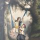 Miroir trumeau 19ème siècle jeu d'enfants  144 x 70 cm