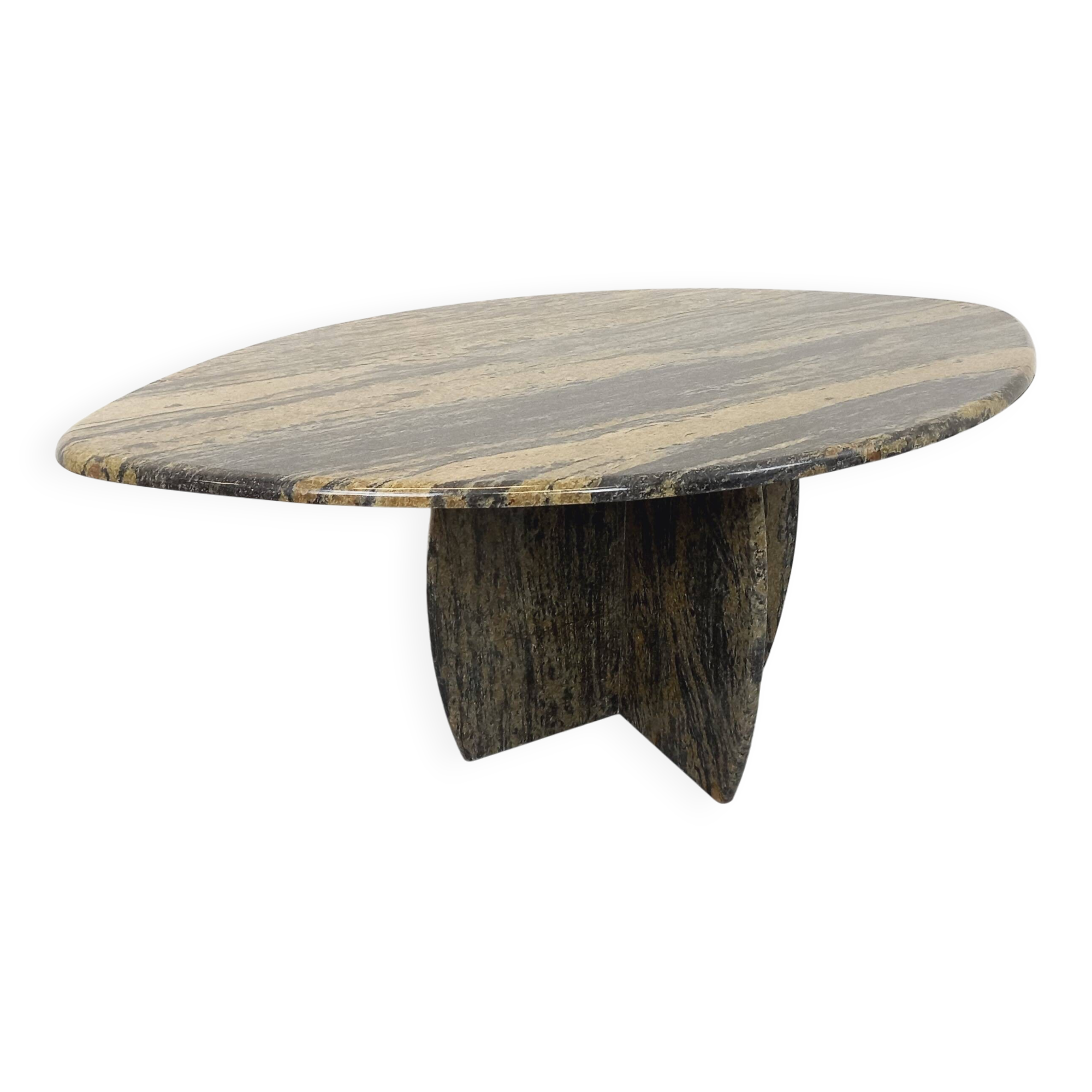 Vintage 70s Oval Marble Coffee Table