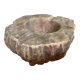 Large ashtray, red veined alabaster pocket tray.