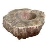 Large ashtray, red veined alabaster pocket tray.