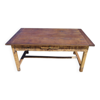 Restored old farmhouse table in solid oak