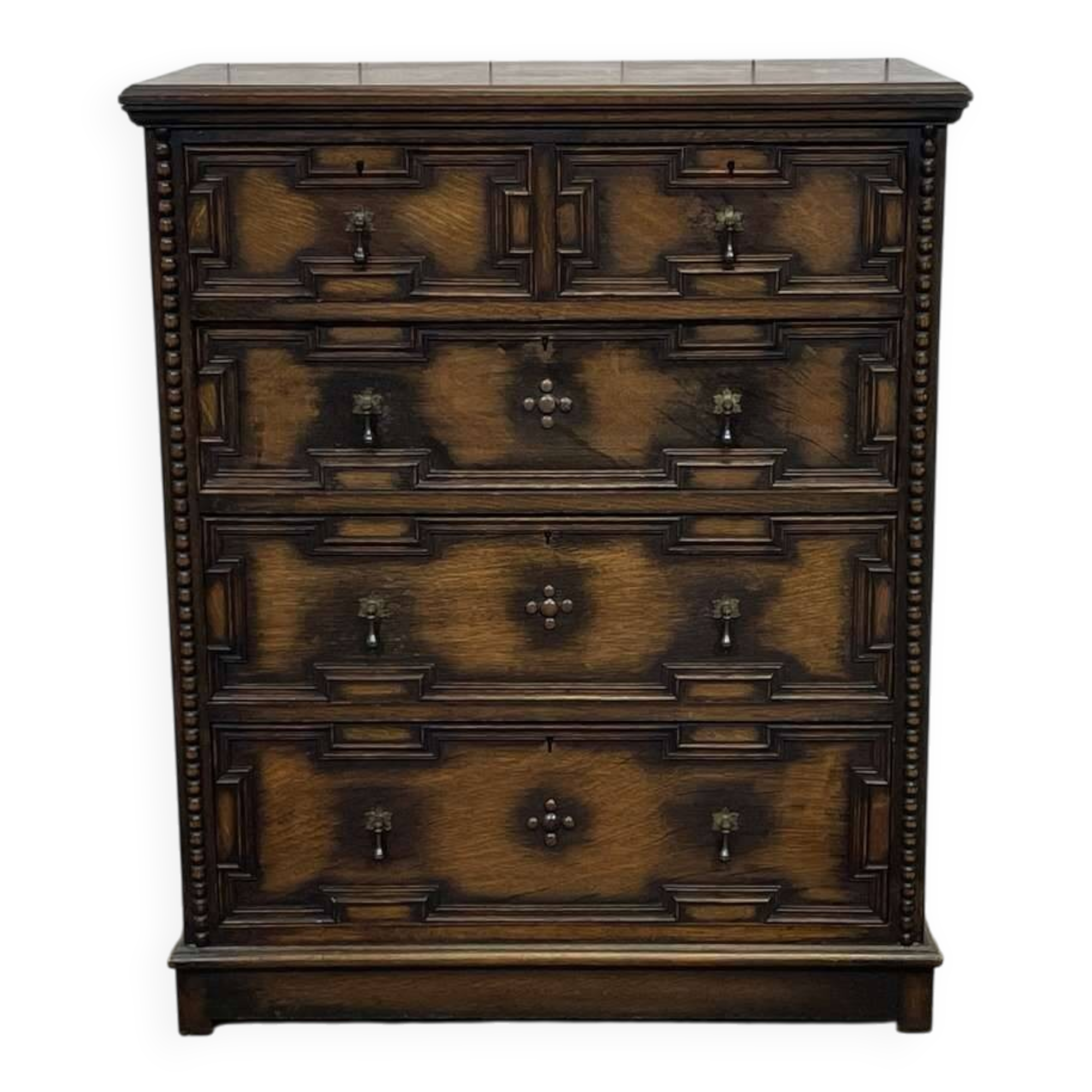 1950s English oak chest of drawers