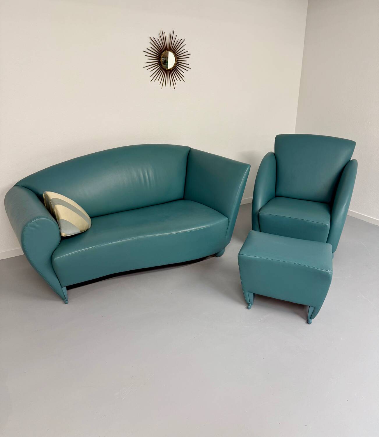 Living room sofa and armchair Atlantis design from the 90s by Wittmann vintage