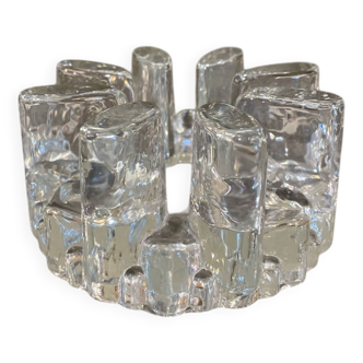 Bougeoir design en verre épais