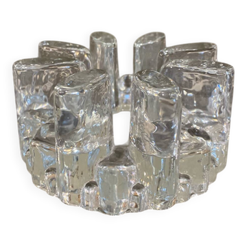 Designer candle holder in thick glass