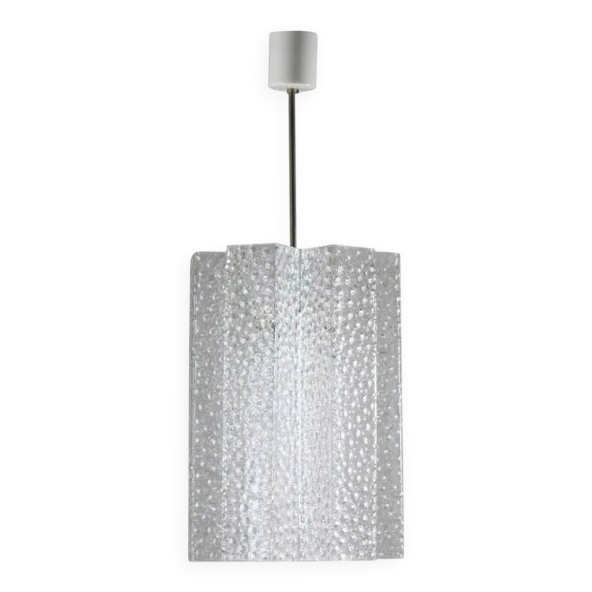 Vintage Glass Chandelier by Kamenický Šenov, 1960s
