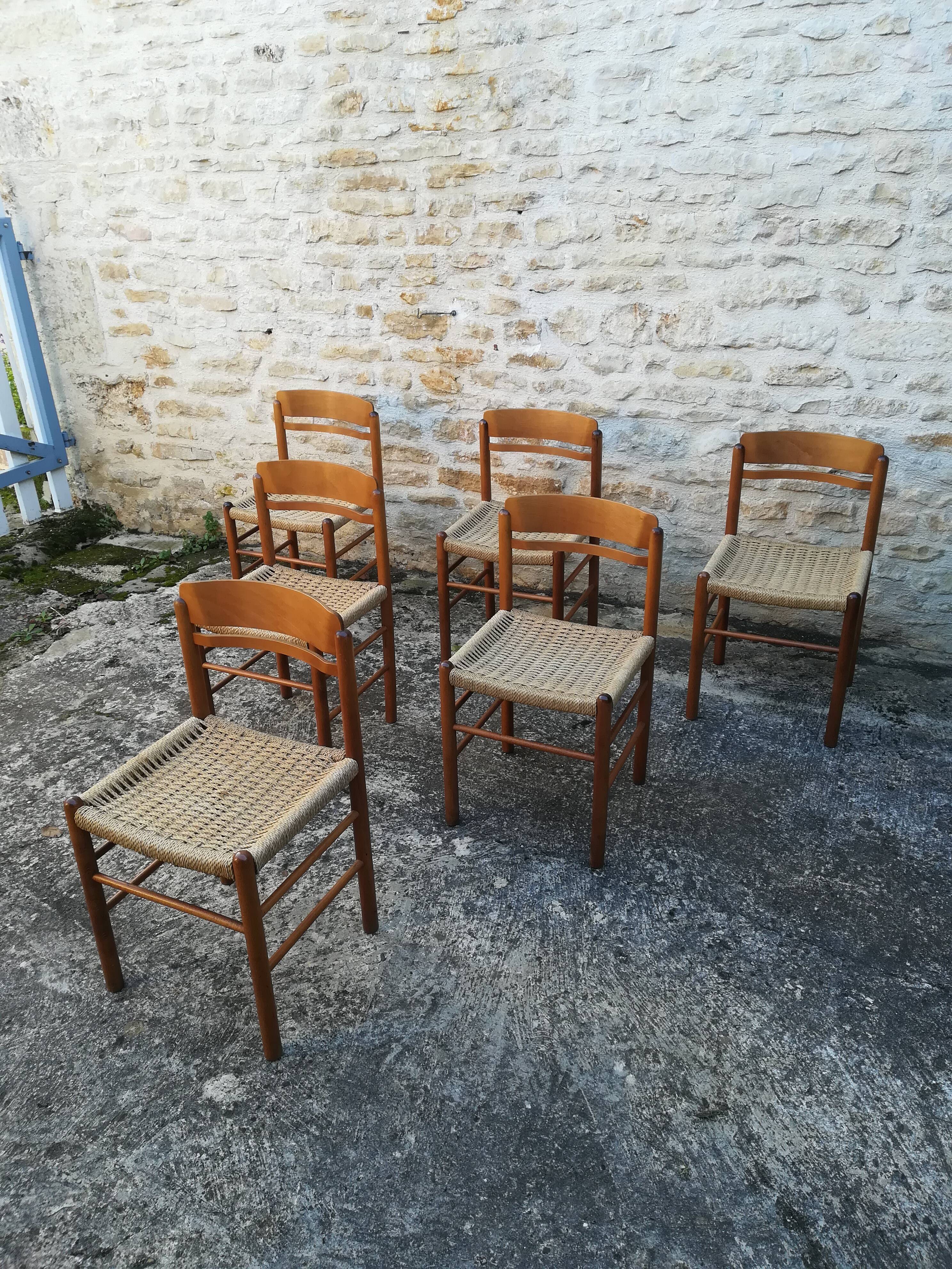 6 rope seated chairs