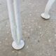 Pair of antique garden chairs, wrought iron, white paint.