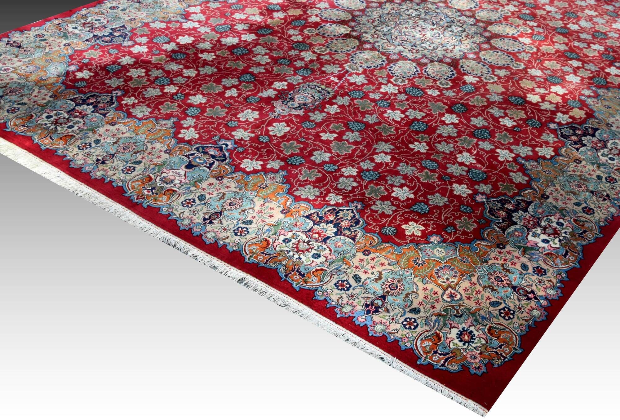 Large Oriental Rug Iran, Kashan Persian - 4.45 x 3.30 Meters - Mid 20th Century: Kork Wool
