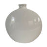 Vase rond plat blanc bicolore émaillé