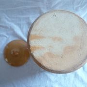 Milk jar / cream & its lid terracotta varnished Savoyard folk art chalet deco collector