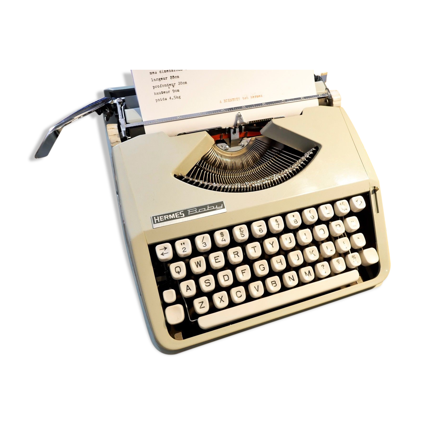 Blue green baby hermes typewriter