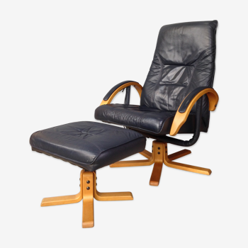 Fauteuil relax pivotant et inclinable design danois par Jorgen Kastholm pour Unico