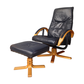 Fauteuil relax pivotant et inclinable design danois par Jorgen Kastholm pour Unico