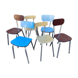 Set of 6 vintage mismatched formica chairs