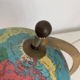 Vintage 1970s Taride tripod globe with gilded glass world map - 23 cm