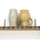 Antique Rustic Farmhouse Folk Art Painted Kitchen Plate Rack / Wall Shelve