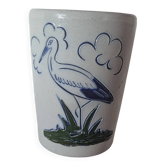 Gobelet vintage Fortuné Schmitter - Beschdorf - décor cigogne blanche