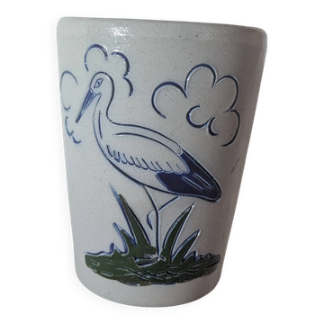 Vintage cup Fortuné Schmitter - Beschdorf - white stork decoration