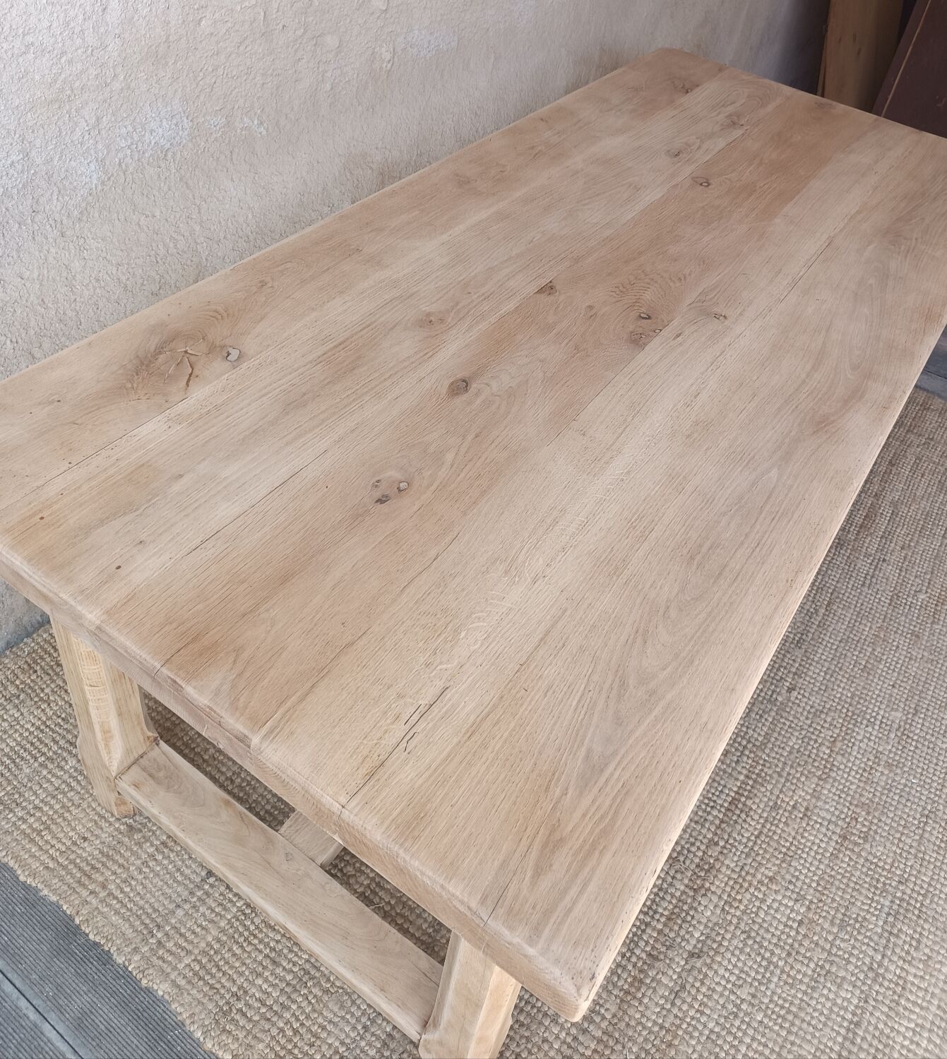 Solid wood farmhouse table