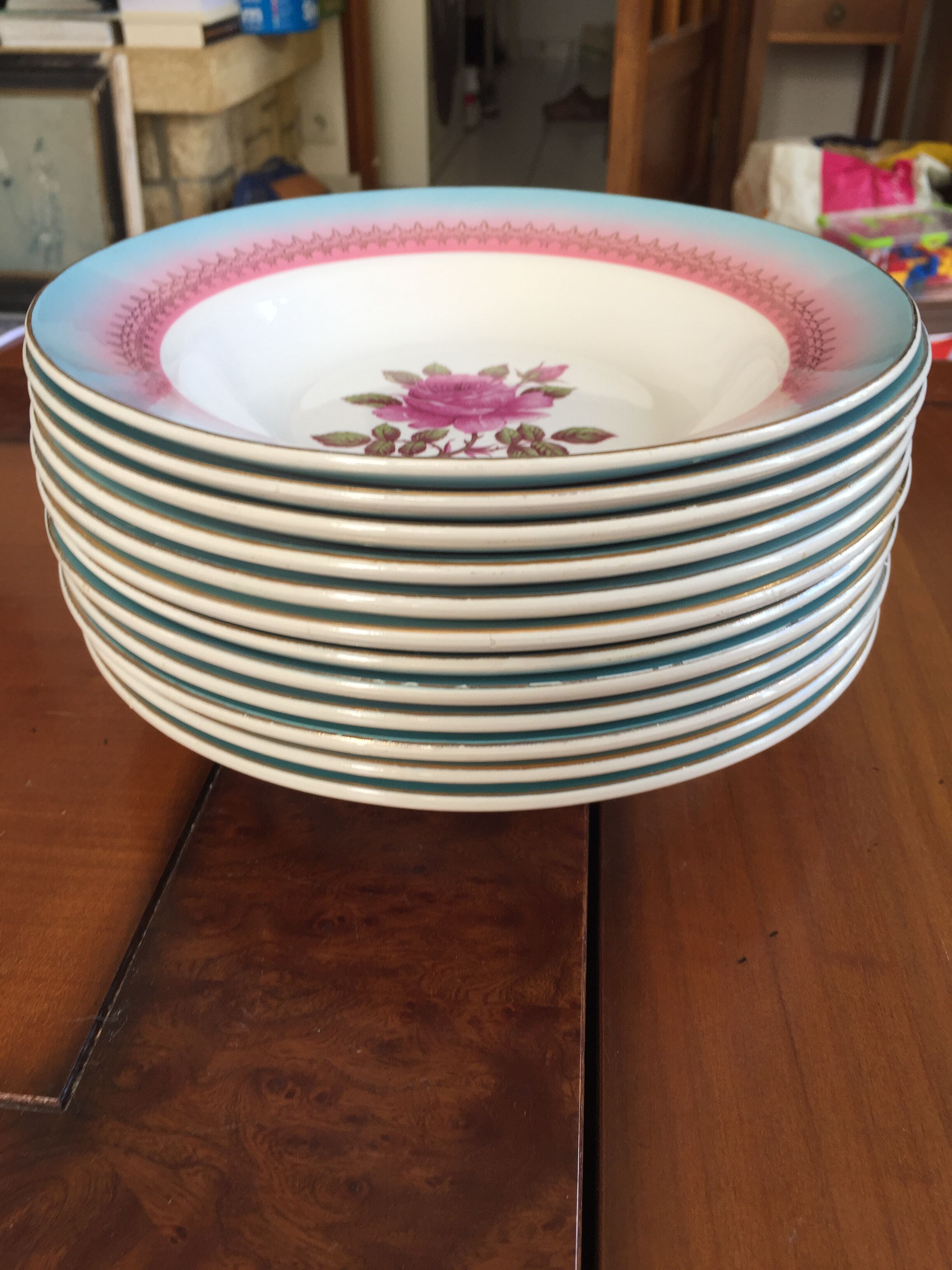 Lot hollow plates Digoin Sarreguemines model Pelleas