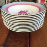 Lot hollow plates Digoin Sarreguemines model Pelleas