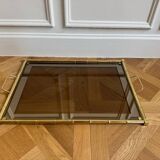 Gold metal bamboo tray, 1970s